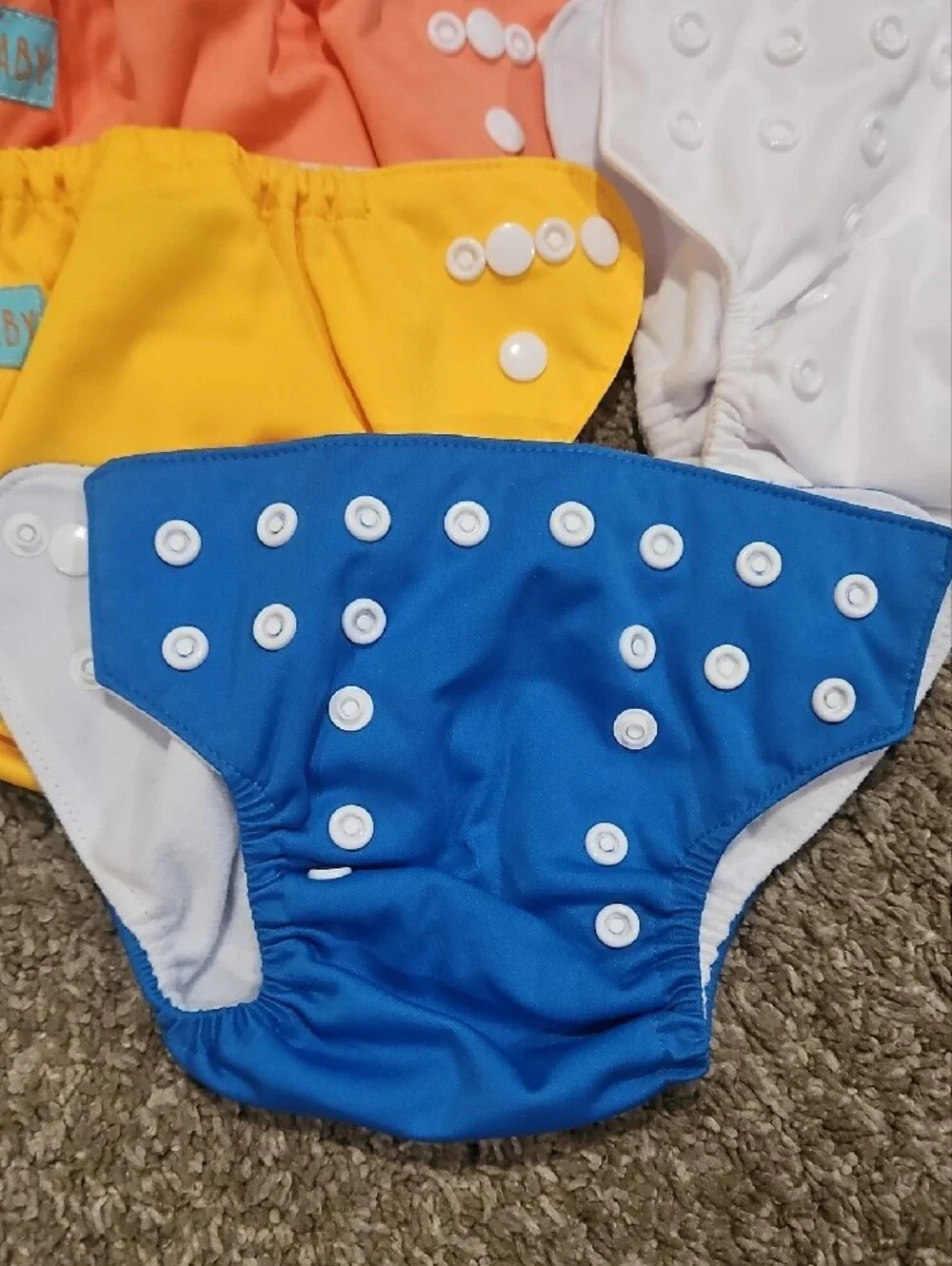 Alva BABY- Newborn Cloth Diaper Covers & Inserts - 6 Covers Multi Color Set.